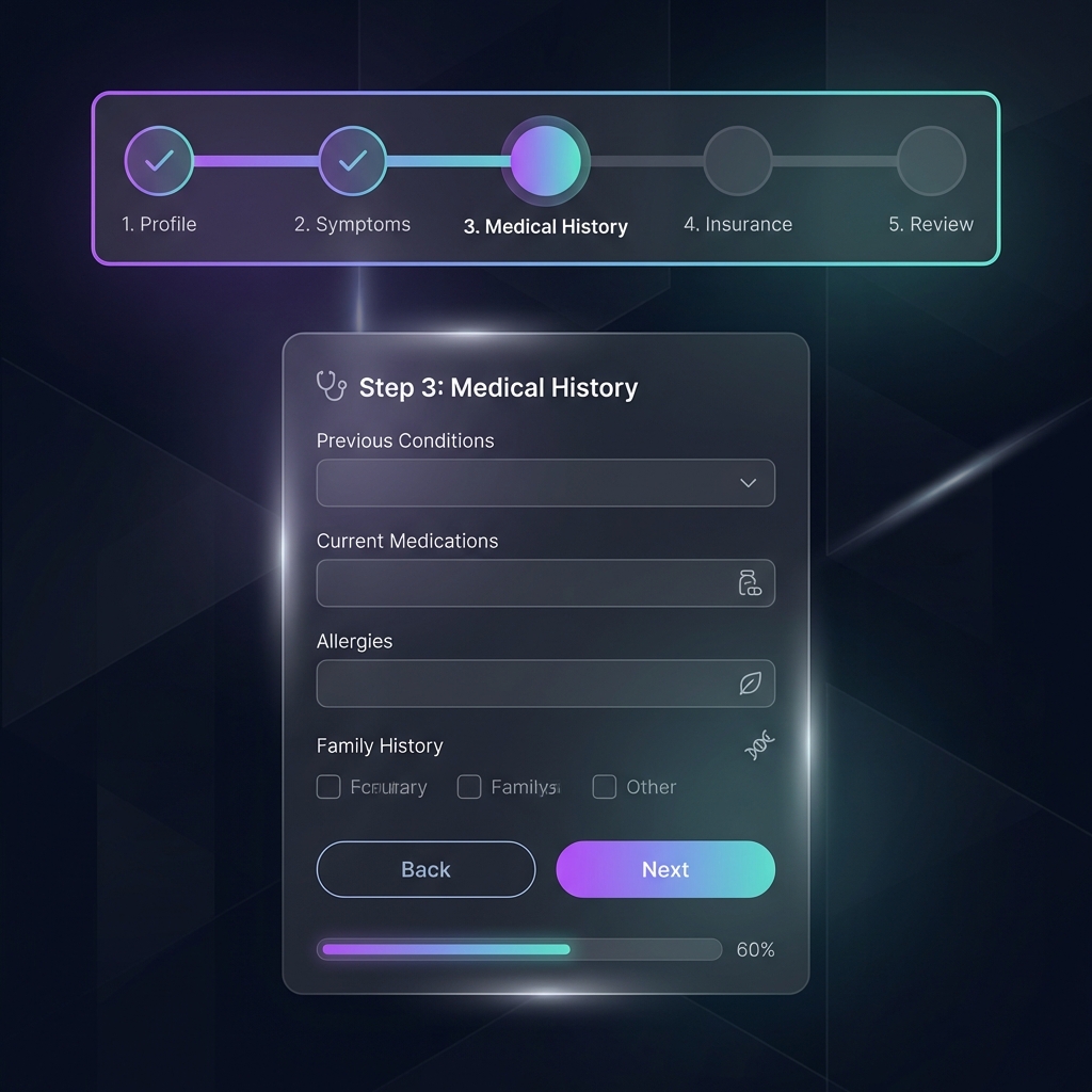 Multi-step intake form flow